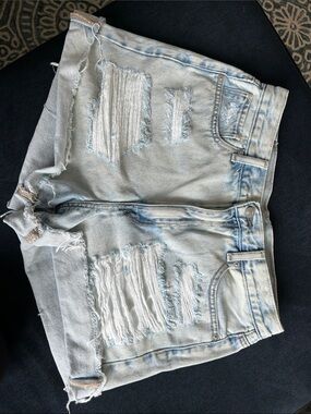 American Eagle Outfitters Light Wash Distressed Denim Shorts